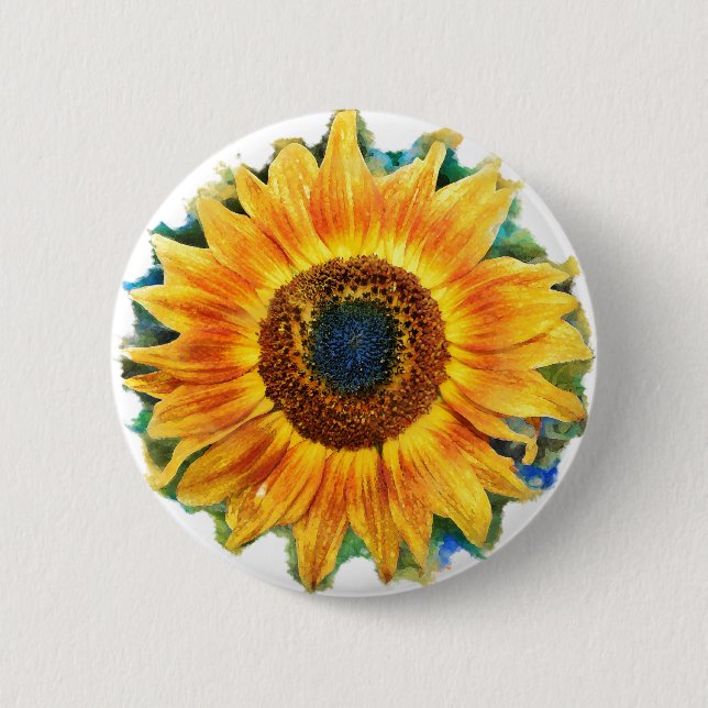 VanGough Sunflowers ,button Button (Front)