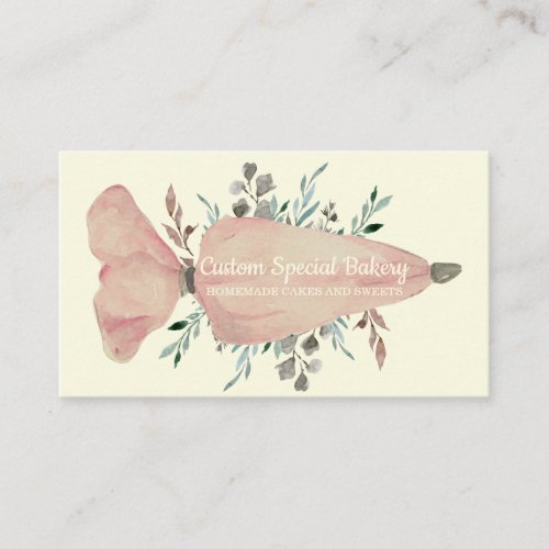 Vanilla Bakery Flowers Cake Pastry Business Card