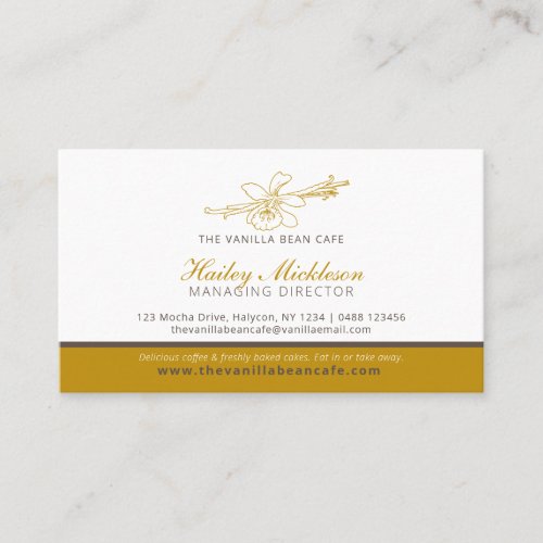 Vanilla bean cafe cake company custom business card