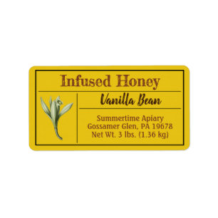 Vanilla Bean Infused Dark Honey Product Label