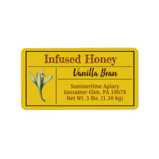 Vanilla Bean Infused Dark Honey Product Label