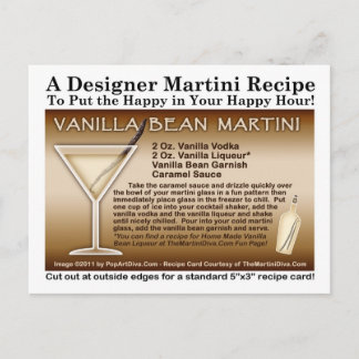 Vanilla Bean Martini Recipe Postcard