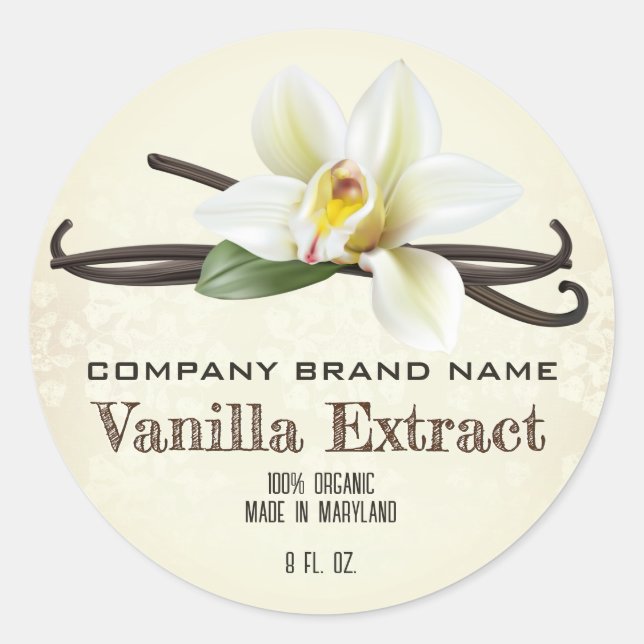 Vanilla Bean Spice Classic Round Sticker (Front)