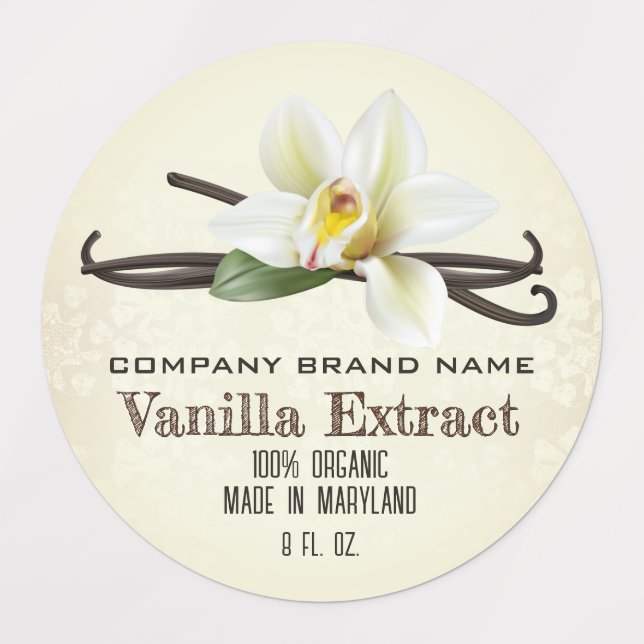 Vanilla Bean Spice Labels (Design 1)