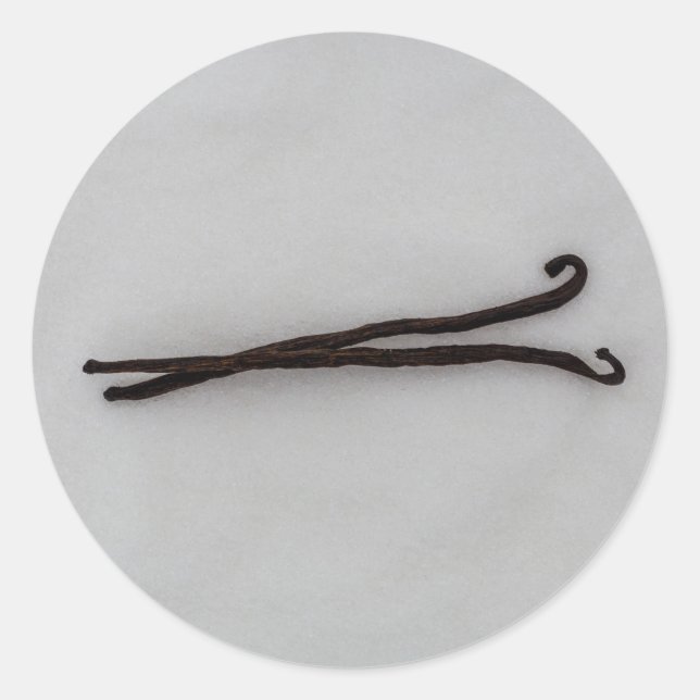 Vanilla bean with sugar classic round sticker (Front)