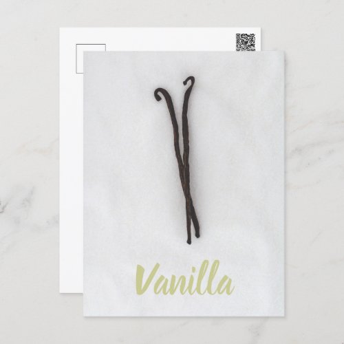 Vanilla bean with sugar holiday postcard