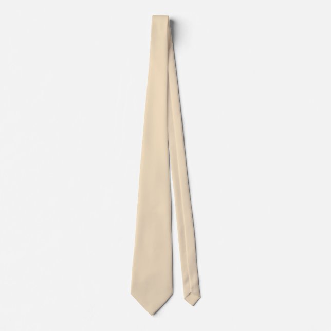 Vanilla Beige Solid Color Neck Tie (Front)