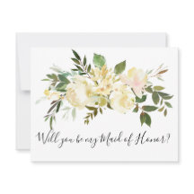 Vanilla Blossoms Will You Be My Maid of Honor Card