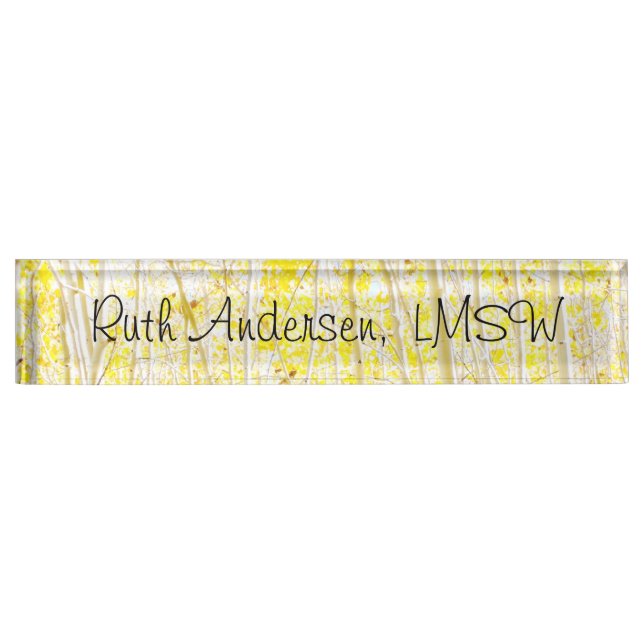 Vanilla Cake Aspen Trees Name Plate (Front)