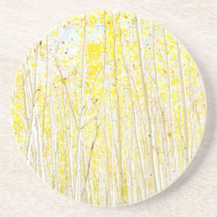 Vanilla Cake Aspen trees Sandstone Coaster