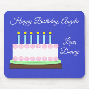 Vanilla Cake & Happy Birthday Mouse Pad