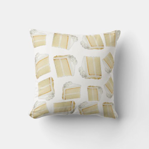 Vanilla cake pattern throw pillow