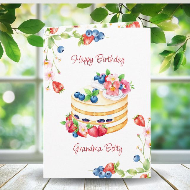 Vanilla Cake Personalized Grandma's Birthday Card (Creator Uploaded)