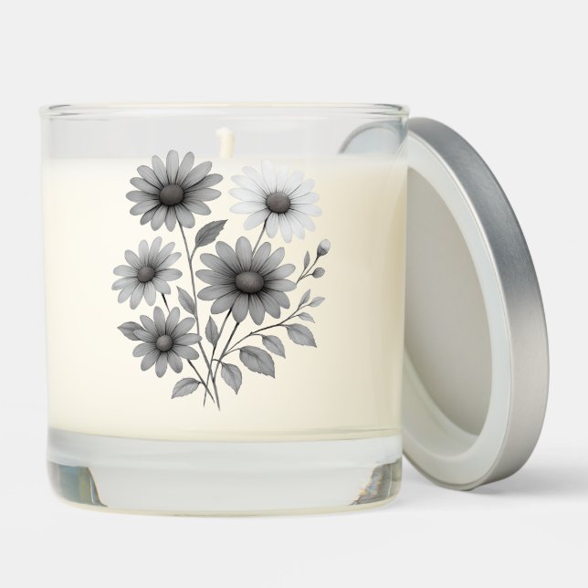 Vanilla Candle - Daisy Print - Corrine & Co (Lid)