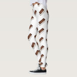 Vanilla Chocolate Ice Cream Sandwich Junk Food Leggings<br><div class="desc">Leggings feature an original marker illustration of a row of chocolate and vanilla ice cream sandwiches,  printed on a white background.

This illustration is also available on other products. Don't see what you're looking for? Contact Rebecca to have something designed just for you.</div>