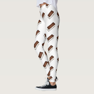 Vanilla Chocolate Ice Cream Sandwich Junk Food Leggings