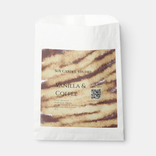 Vanilla coffee soy candle add QR businesInvitation Favor Bag (Front)