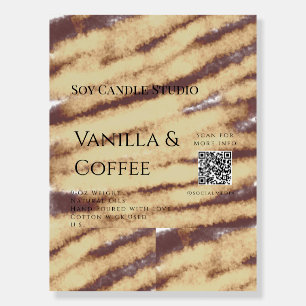 Vanilla coffee soy candle add QR businesInvitation Foam Board