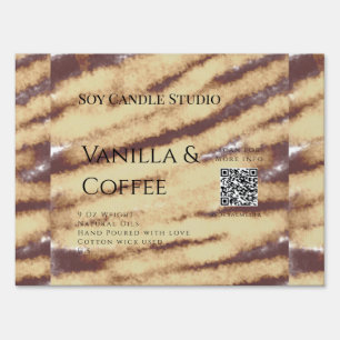 Vanilla coffee soy candle add QR businesInvitation Sign