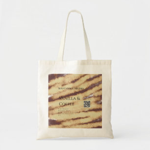 Vanilla coffee soy candle add QR businesInvitation Tote Bag