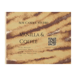 Vanilla coffee soy candle add QR businesInvitation Wood Wall Art