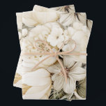 Vanilla Cream floral Bouquet birthday wedding Wrapping Paper Sheets<br><div class="desc">Vanilla cream floral bouquet.  Perfect for birthday or wedding.</div>