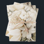 Vanilla Cream floral Bouquet birthday wedding Wrapping Paper Sheets<br><div class="desc">Vanilla cream floral bouquet.  Perfect for birthday or wedding.</div>