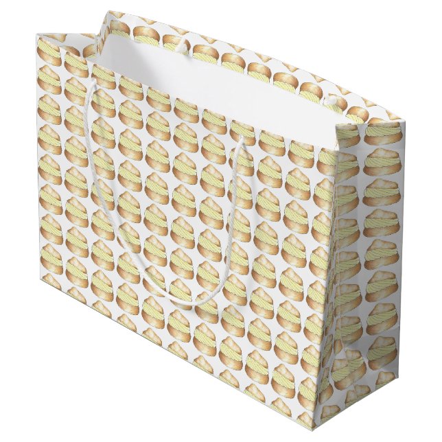 Vanilla Cream Puff Creampuff Pastry Food Gift Bag (Back Angled)