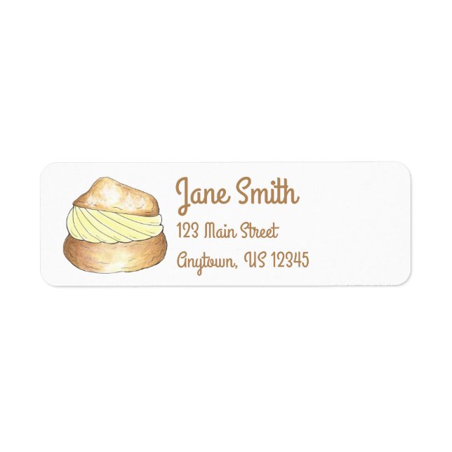 Vanilla Cream Puff Personalized Food Address Label (Front)