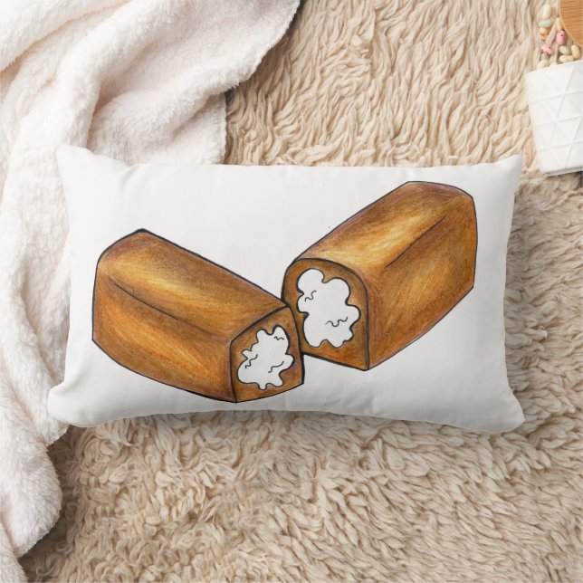 Vanilla Cream Snack Cake Junk Food Foodie Twinkie Lumbar Pillow (Blanket)