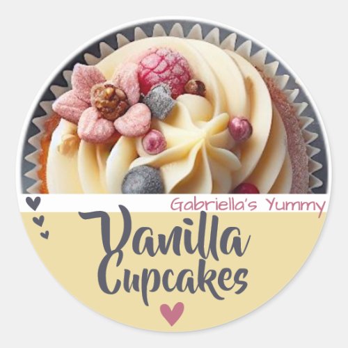 Vanilla Cupcake Cake Photo Template Baking Label