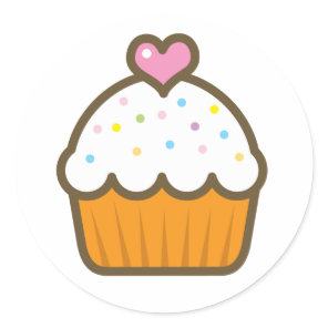 vanilla cupcake classic round sticker