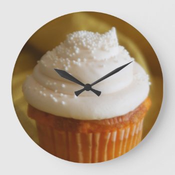Vanilla Cupcake Kitchen Clock by TheInspiredEdge at Zazzle