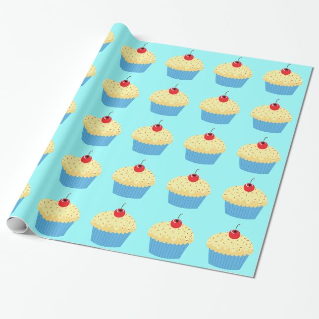 Vanilla Cupcakes Wrapping Paper (Unrolled)