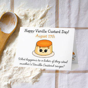 Vanilla Custard Day Recipe Funny Letterpress Thank You Card