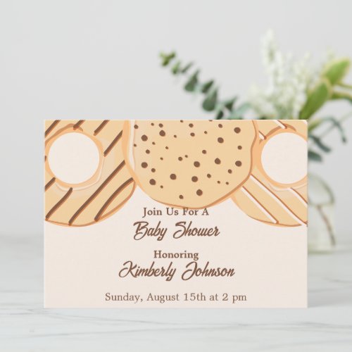 Vanilla Donut Delight Baby Shower Invitation
