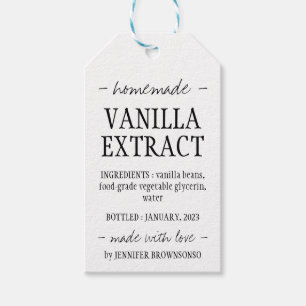 Vanilla Extract Bottle Homemade simple Gift Tags