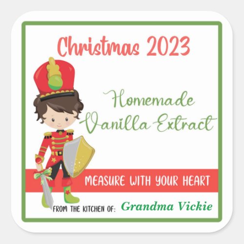 Vanilla Extract Christmas labels Homemade vanilla Square Sticker