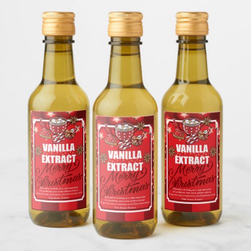 Vanilla Extract Favor Christmas Party Personalized Wine Label