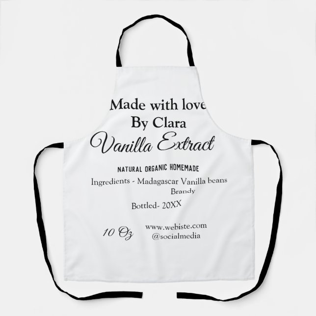 Vanilla extract homemade add ingredients weight de apron (Front)
