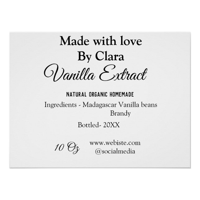Vanilla extract homemade add ingredients weight de poster