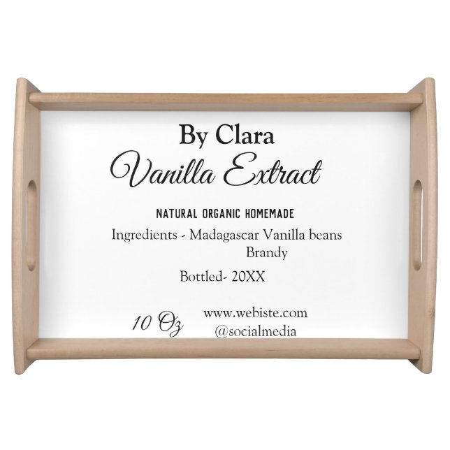 Vanilla extract homemade add ingredients weight de serving tray (Front)