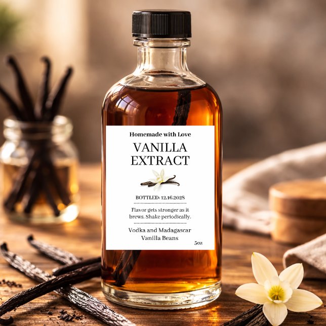 Vanilla Extract Modern Label Sticker VE101wn (Creator Uploaded)