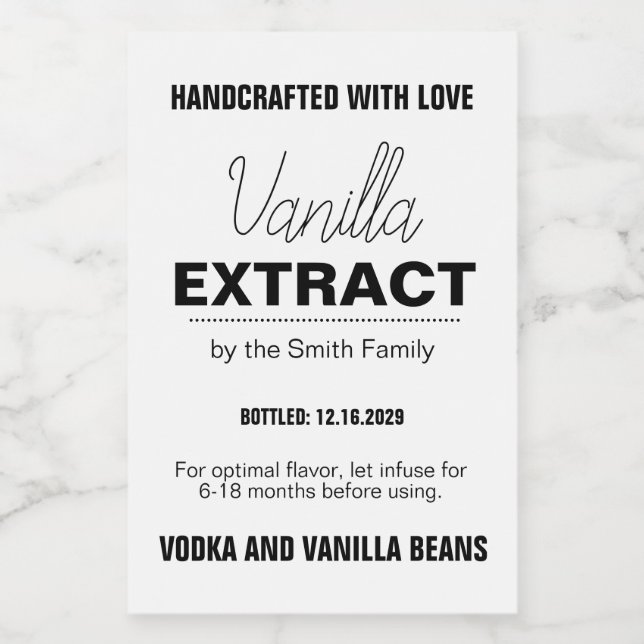 Vanilla Extract Modern Label Sticker VLL1rt (Single Label)