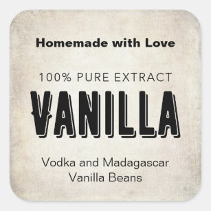Vanilla Extract VE002_01 Customize wording Square Sticker