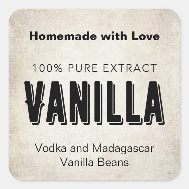 Vanilla Extract VE002_01 Customize wording Square Sticker (Front)