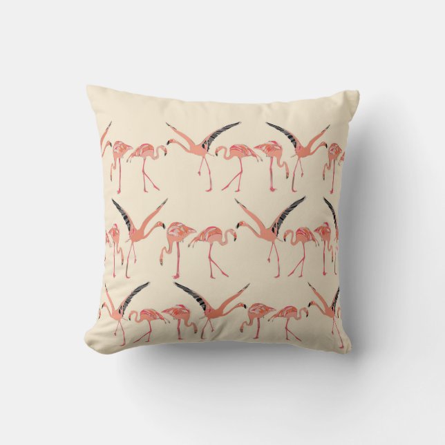 vanilla flamingos throw pillow (Front)