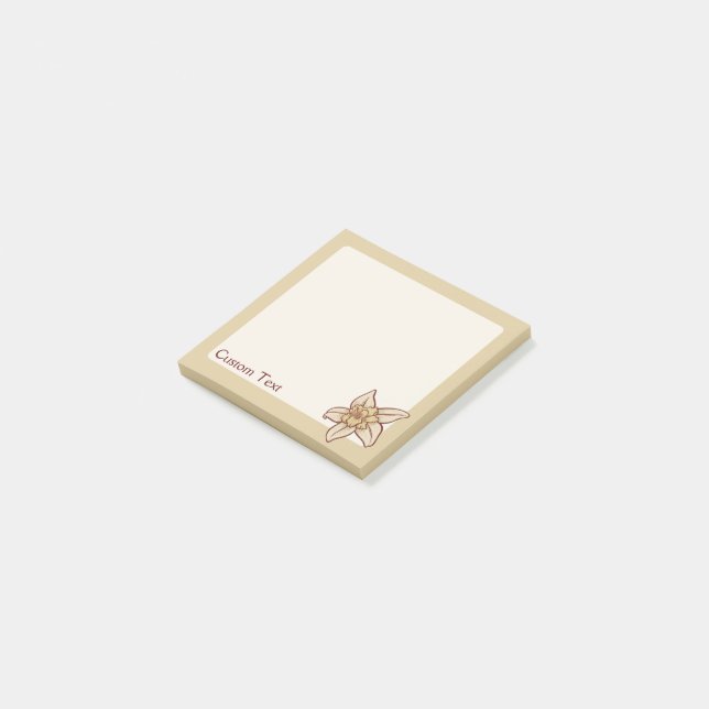 Vanilla Flower Icon Post-it Notes (Angled)