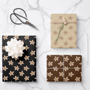 Vanilla Flower Pattern Wrapping Paper Sheets