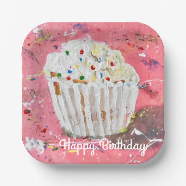 Vanilla Frosting Paper Plates (Front)